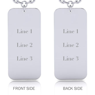 Sterling Silver Rectangular Tag Necklace With Free Custom Engraving, 18 Inches